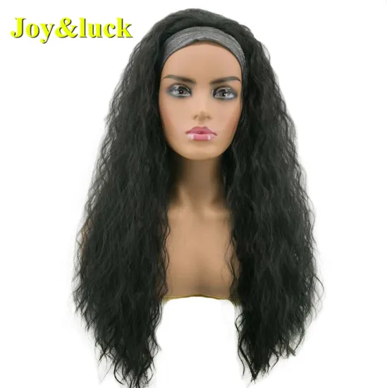 Wholesale Wig Ladies Hair African Grey Hairband Long Natural Afro Kinky Curly Headband Wigs for Black Women Synthetic Hair Wigs