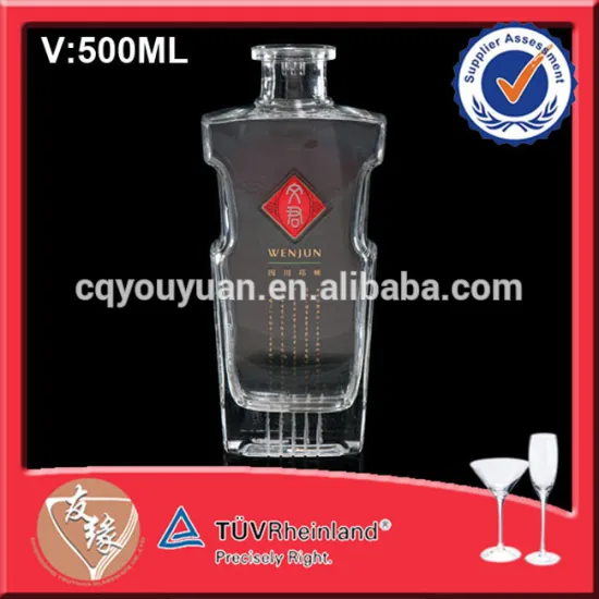 Cork Top 500ML Empty Mini Glass Liquor Bottle Mini Bottles Of Alcohol