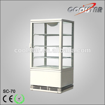 Four glass bottle and can display showcase Energy Drink refrigerator