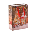 White Cardboard Packaging Classic Christmas Paper Bags