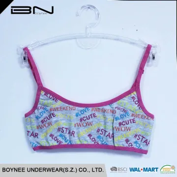 Custom printed cotton underwear top camisole simple school girls bra