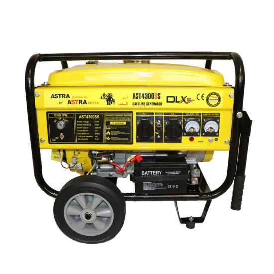 Portable Astra Korea Gasoline Generator AST4300SS: Key Start, Handles, and Wheels Included