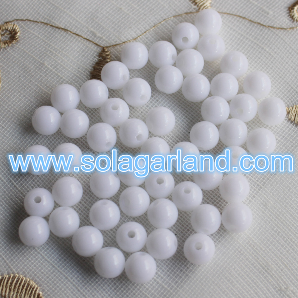 30MM White Round Loose Beads