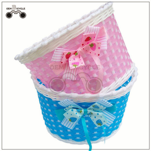 hand-made small colorful basket for children's bike