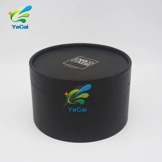 Bulk custom design 100% recycled cardboard round box , black gift box