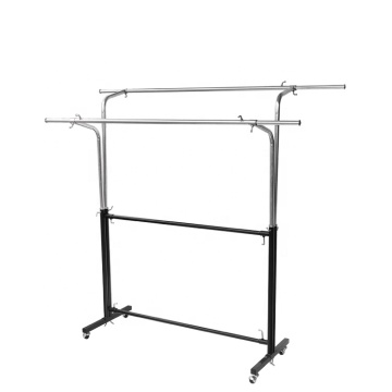 Removable Four-Wheel Garment Rack with Balustrades