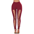 Womens Lace Up Front Workout Stretch Leggings