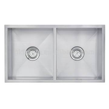 equal double bowl stainless steel handmade kitchen sink