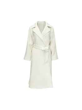 Women's white woolen coat