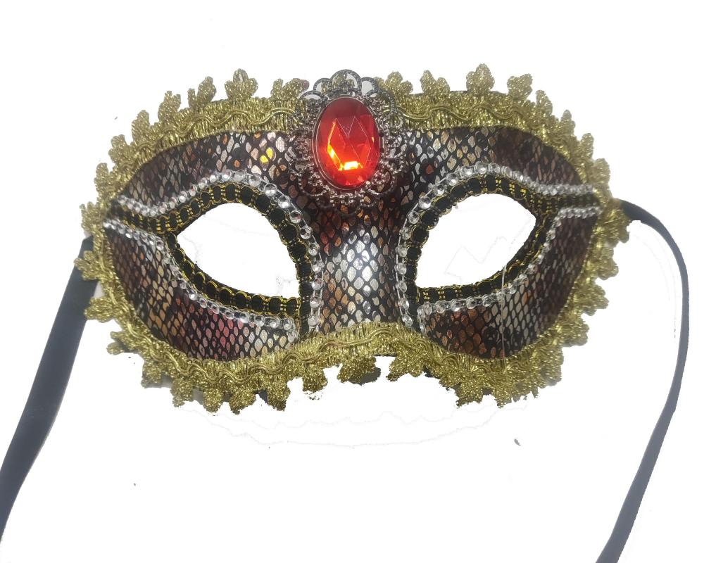 Masque orné de vente chaude avec bijou rouge