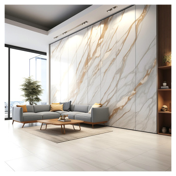 High Gloss Charcoal Veneer WPC Wall Board for TV Background