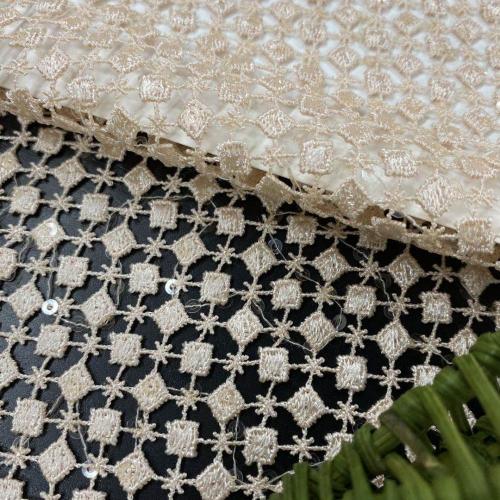 3MM Transparent Sequin Chemical Lace Embroidery Fabric