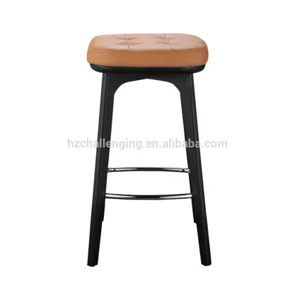 BS008A Leather wood bar stool