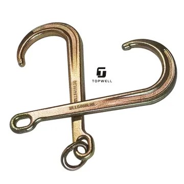 Zinc Plated Forged J Hook: 15\" Large J Hooks for Flatbed Truck, Trailer Safety Tow Hook with 4700 lbs Working Load Capacity
