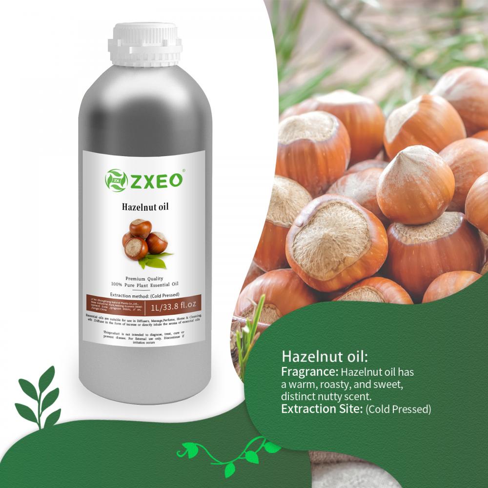 Aceite portador de avellana orgánico puro al por mayor para el crecimiento del cabello masaje corporal a granel