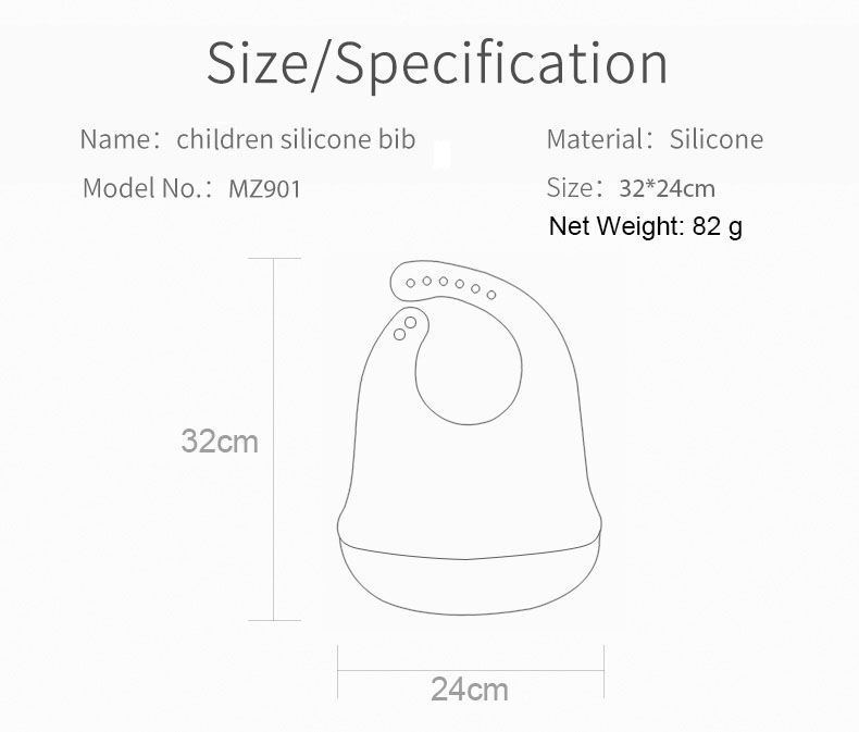Silicone Bib Size Weight