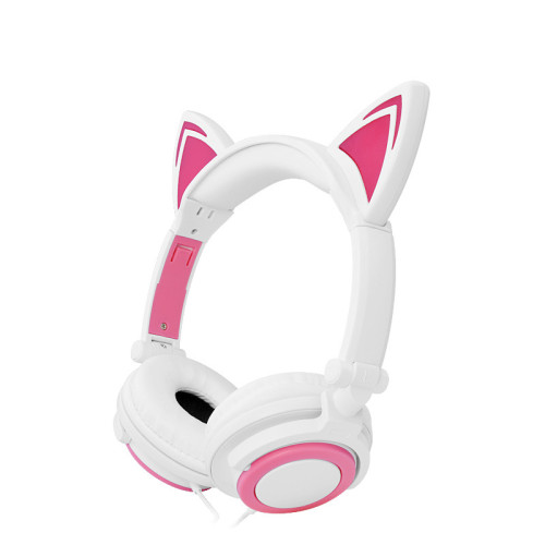 Cuffie professionali con orecchie di gatto luminose per bambini