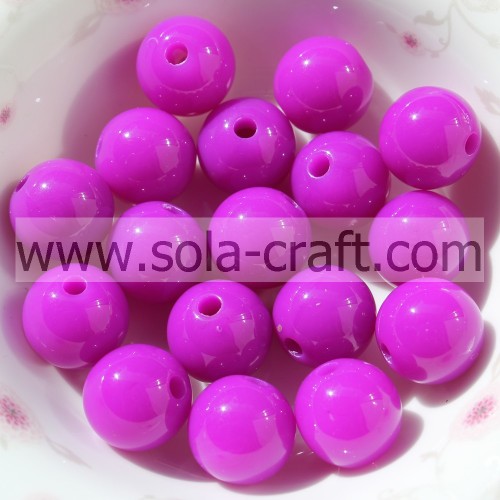 Style chaud belle ronde acrylique 6MM en plastique violet foncé fait à la main dernières perles en stock