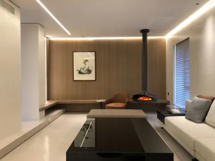 Fireplace Sets & Accessories Suspended Electric Fireplace Wall Mounted Wood Burning Fireplaces