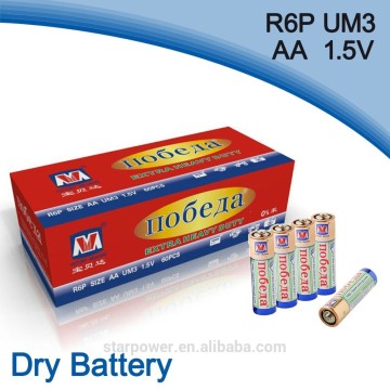 Stable quality dry cell 1.5v um3 battery r6p aa