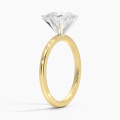 18k အဝါရောင်ရွှေဓာတ်ခွဲခန်းစိန် Solitaire လက်စွပ်