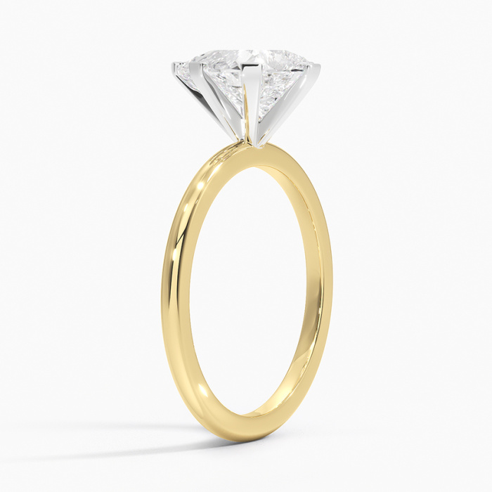 แหวนเพชรโซลิแทร์เยลโลว์โกลด์ 18K เยลโลว์โกลด์