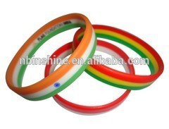 Pulseira de silicone estratificada, pulseira de silicone de moda vários estilos, pulseira de corrente de silicone