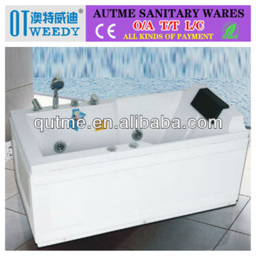 2016 hot sale new product abs back camping whirlpool massage bathtub indoor