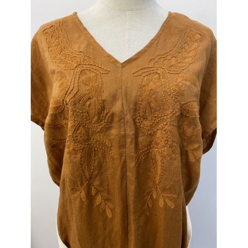 short sleeve embroidered solid women's one-piece dress