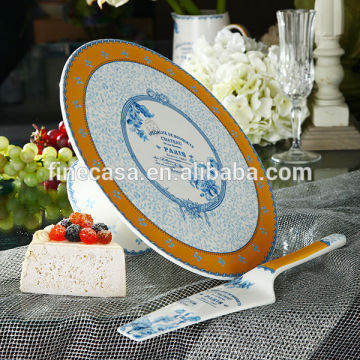 11 Inches Elegant Fine New Bone China Cake plate and Server Set of New Classic