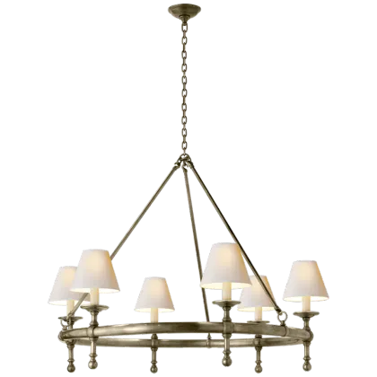 Classic Polished Nickel and Bronze Chandelier for Visual Comfort Light