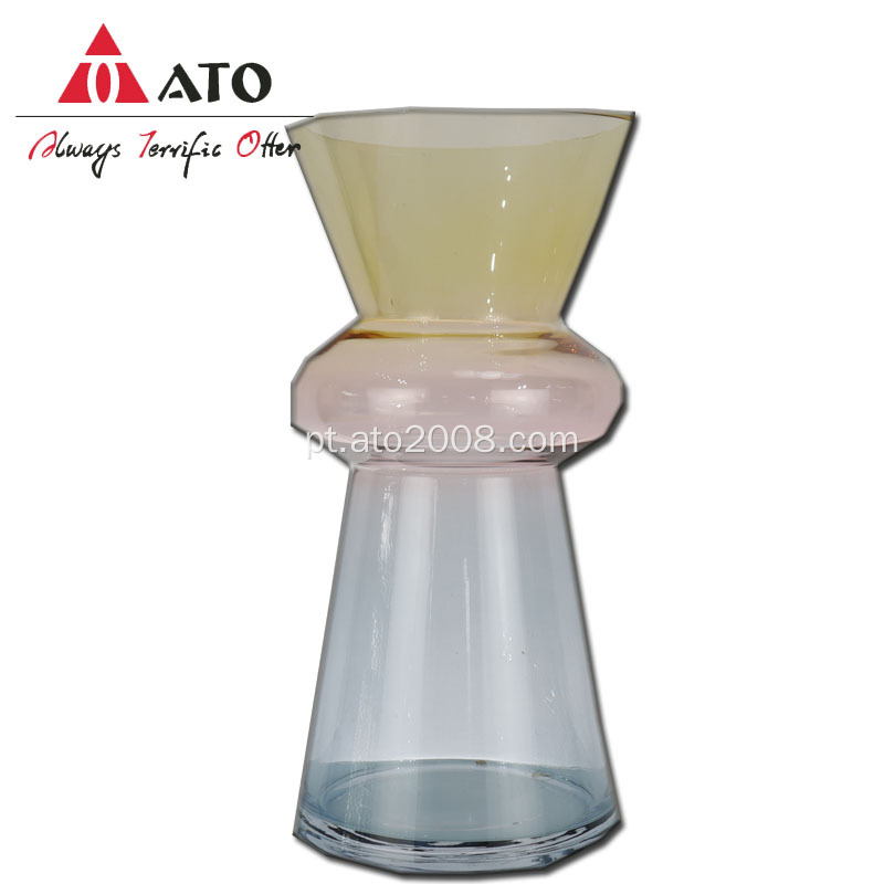 Vaso de vidro de estilo de funil moderno de flor de cristal