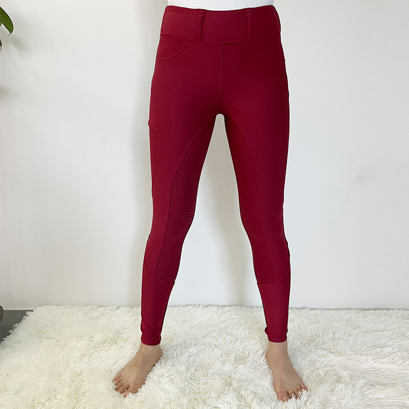 Pantalones ecuestres transpirables de mujer roja clásica