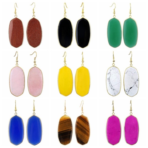 Natural crystal healing stone earrings for women and girls