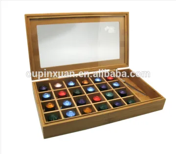Modern Home Bamboo 24 Capsule Organizer/Display Box with Accessory Section Bamboo Coffee Capsule Box Fresco Coffee Pod Holder