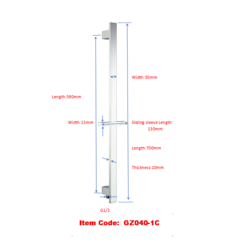 Mässing Square Shower Rail