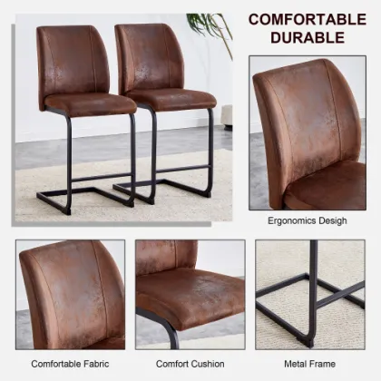 A set of two brown chairs