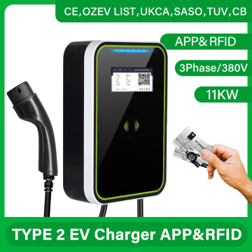 Lehká konstrukce nástěnného nabíjecího sloupku o výkonu 11 kW