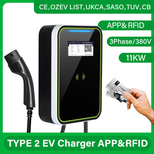 Lehká konstrukce nástěnného nabíjecího sloupku o výkonu 11 kW