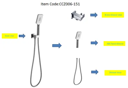 ABS Hand Shower Plus Shower Holder Suit