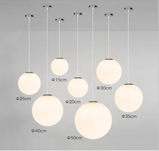 Stylish Nordic Modern Decor: Discover the E27 Hanging LED Lamp with Glass Iron Villa Lighting, a Unique White Glass Ball Pendant Light