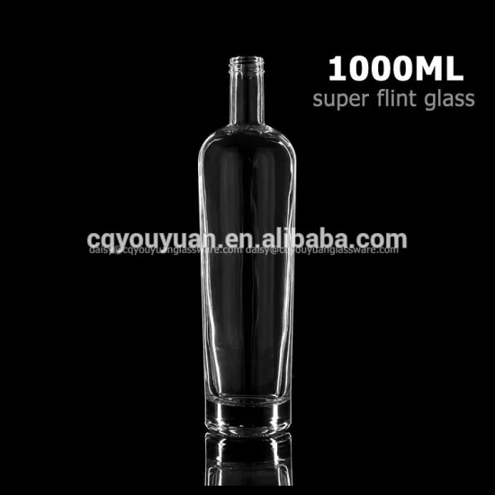wholesale round super flint 1 liter glass bottles with screw cap