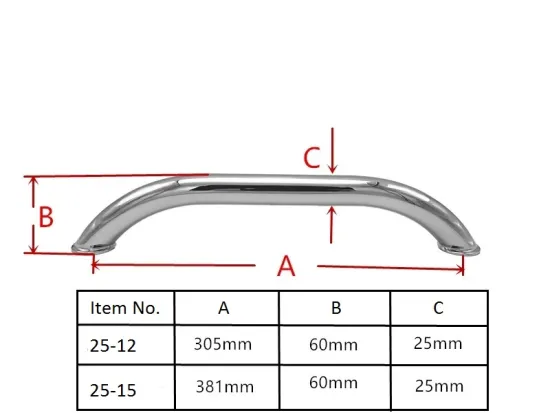 Dia.25mm Grab Rail Handle Marine Boat Hardware