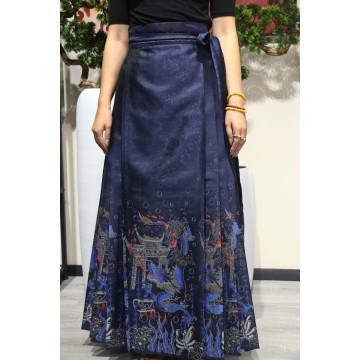 falda plisada azul oscuro