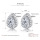 Boucles d&#39;oreilles Halo Boucles d&#39;oreilles Waterdrop Carré Brillantes Plaqué en Or Blanc 18K