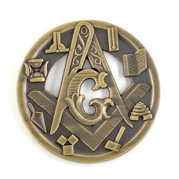 Symbolic Masonic Antique Square and Compass: The Brotherhood's Working Tools - An Exclusive Auto Car Emblem