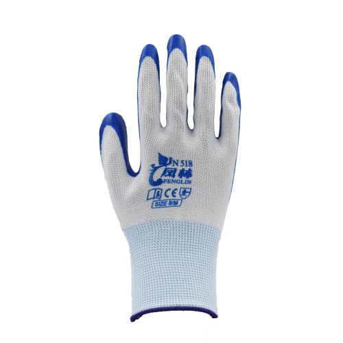 Thirteen Pin Nylon Nitrile Protective Gloves