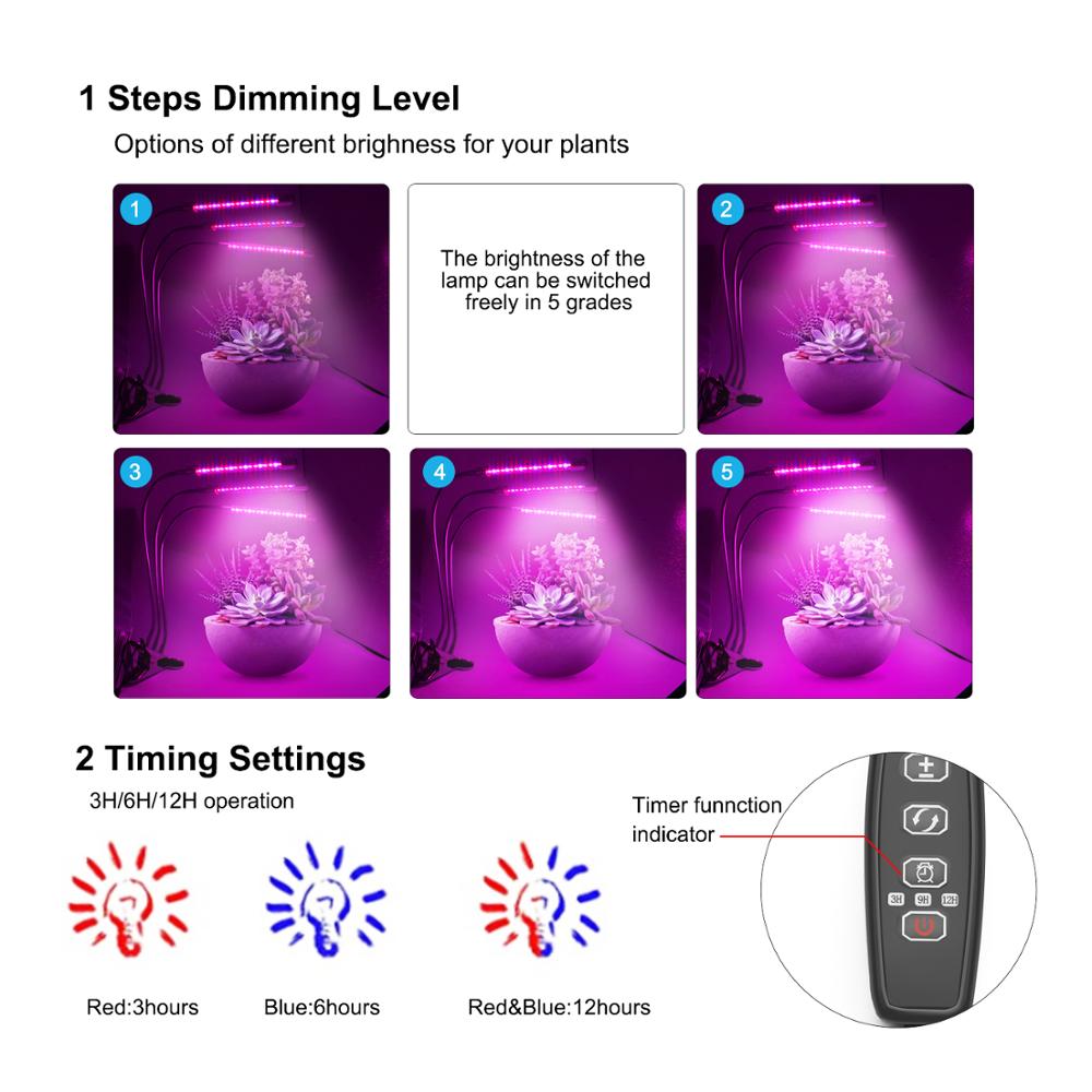 30W Automatic Cycle-Timing Grow Light Growing Lamp