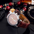 Lederen Leisure Quartz Battery Watch gemaakt in China Gold (lijnwerk)