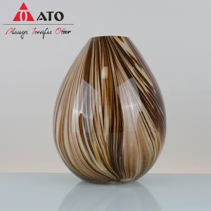 Flower vase glass with stone vein flower vase